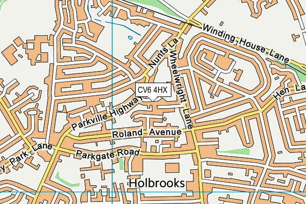 CV6 4HX map - OS VectorMap District (Ordnance Survey)
