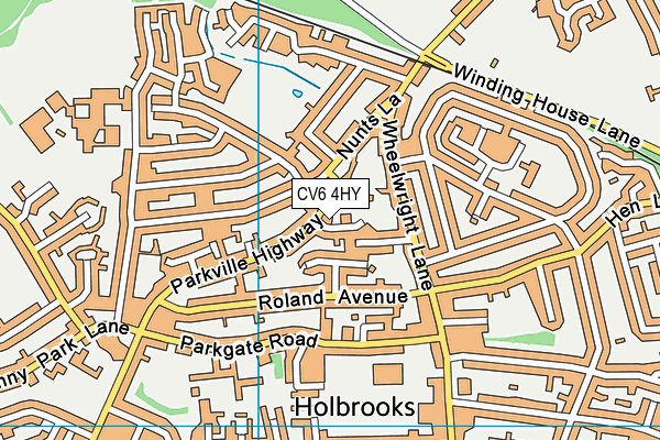 CV6 4HY map - OS VectorMap District (Ordnance Survey)