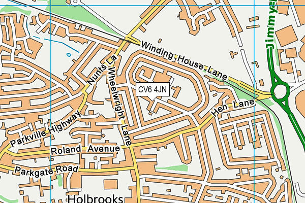 CV6 4JN map - OS VectorMap District (Ordnance Survey)