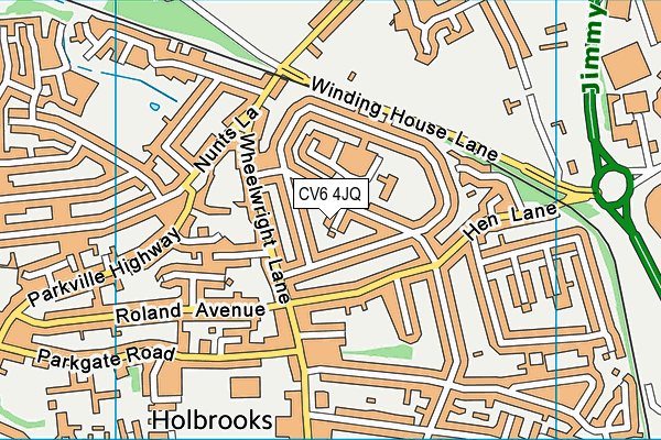 CV6 4JQ map - OS VectorMap District (Ordnance Survey)