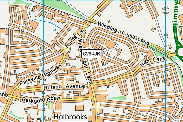 CV6 4JR map - OS VectorMap District (Ordnance Survey)