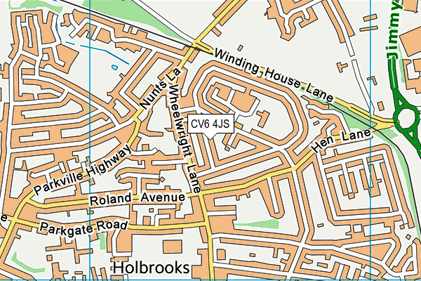 CV6 4JS map - OS VectorMap District (Ordnance Survey)