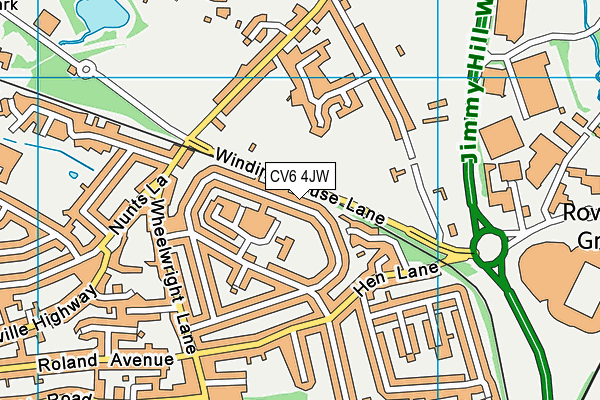 CV6 4JW map - OS VectorMap District (Ordnance Survey)