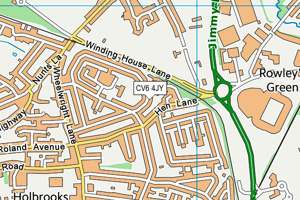 CV6 4JY map - OS VectorMap District (Ordnance Survey)
