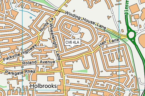 CV6 4LA map - OS VectorMap District (Ordnance Survey)