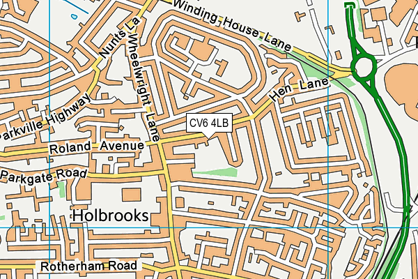 CV6 4LB map - OS VectorMap District (Ordnance Survey)