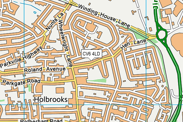 CV6 4LD map - OS VectorMap District (Ordnance Survey)