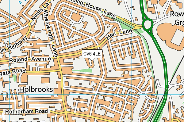 CV6 4LE map - OS VectorMap District (Ordnance Survey)