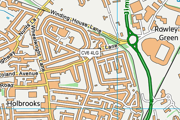 CV6 4LG map - OS VectorMap District (Ordnance Survey)