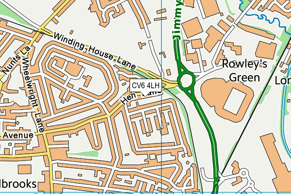 CV6 4LH map - OS VectorMap District (Ordnance Survey)