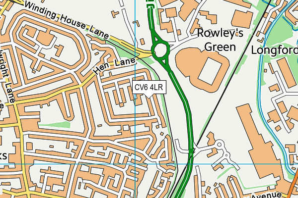 CV6 4LR map - OS VectorMap District (Ordnance Survey)