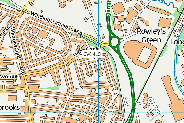 CV6 4LS map - OS VectorMap District (Ordnance Survey)