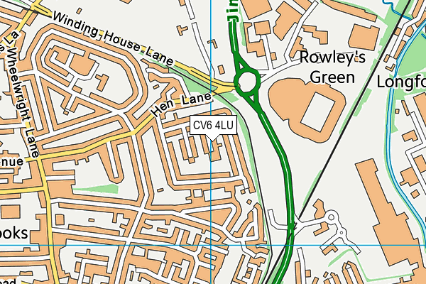 CV6 4LU map - OS VectorMap District (Ordnance Survey)