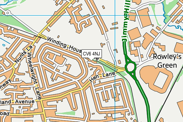 CV6 4NJ map - OS VectorMap District (Ordnance Survey)