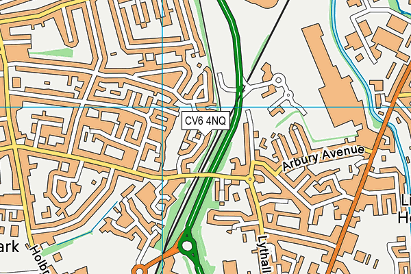 CV6 4NQ map - OS VectorMap District (Ordnance Survey)