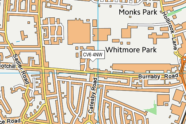 CV6 4NW map - OS VectorMap District (Ordnance Survey)