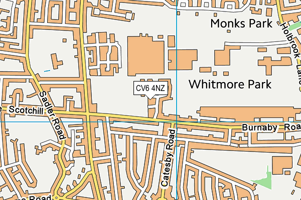 CV6 4NZ map - OS VectorMap District (Ordnance Survey)