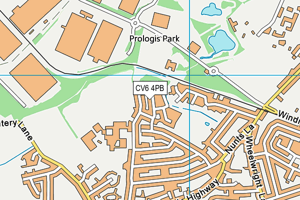 CV6 4PB map - OS VectorMap District (Ordnance Survey)