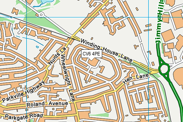 CV6 4PE map - OS VectorMap District (Ordnance Survey)