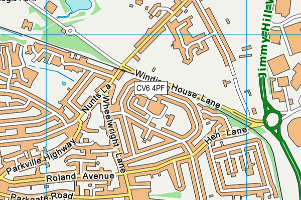 CV6 4PF map - OS VectorMap District (Ordnance Survey)