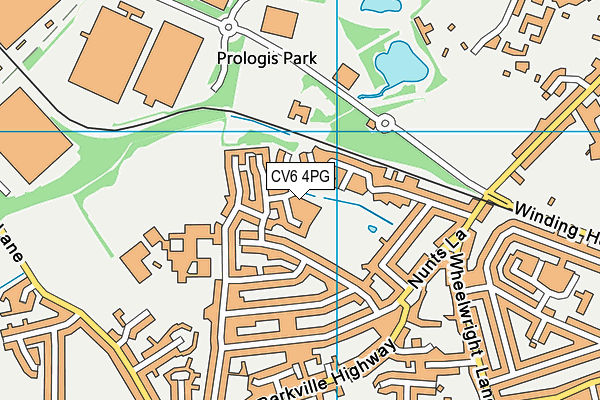 CV6 4PG map - OS VectorMap District (Ordnance Survey)