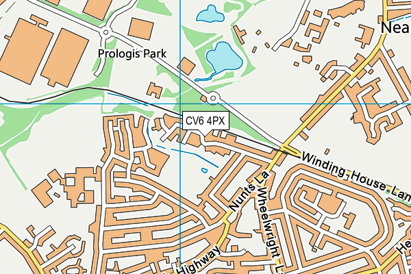 CV6 4PX map - OS VectorMap District (Ordnance Survey)