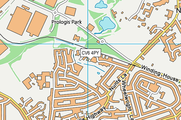 CV6 4PY map - OS VectorMap District (Ordnance Survey)