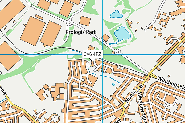 CV6 4PZ map - OS VectorMap District (Ordnance Survey)