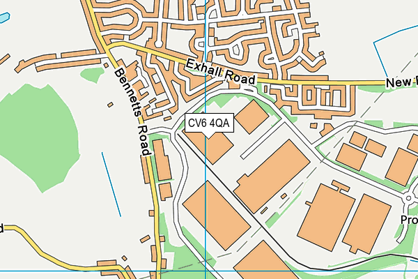 CV6 4QA map - OS VectorMap District (Ordnance Survey)