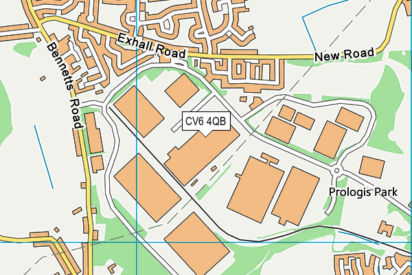 CV6 4QB map - OS VectorMap District (Ordnance Survey)