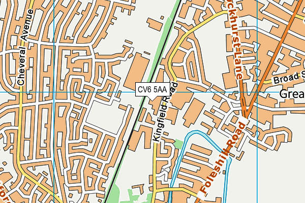 CV6 5AA map - OS VectorMap District (Ordnance Survey)