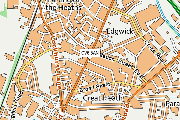 CV6 5AN map - OS VectorMap District (Ordnance Survey)