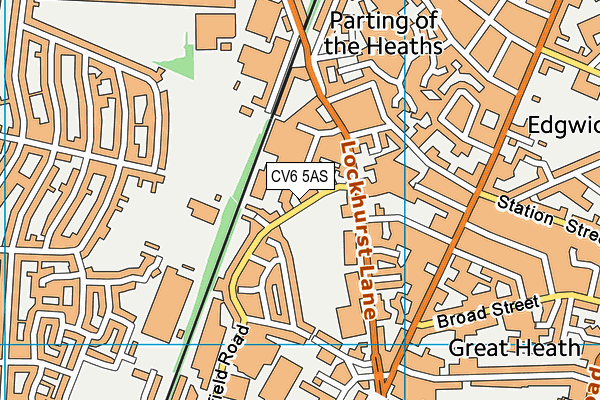 CV6 5AS map - OS VectorMap District (Ordnance Survey)