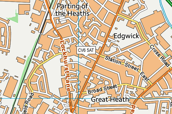 CV6 5AT map - OS VectorMap District (Ordnance Survey)