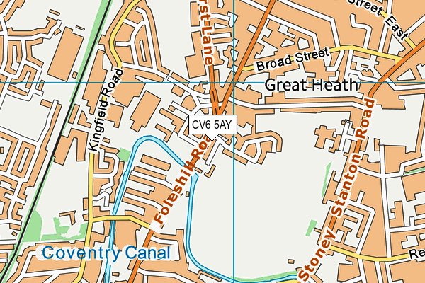 CV6 5AY map - OS VectorMap District (Ordnance Survey)