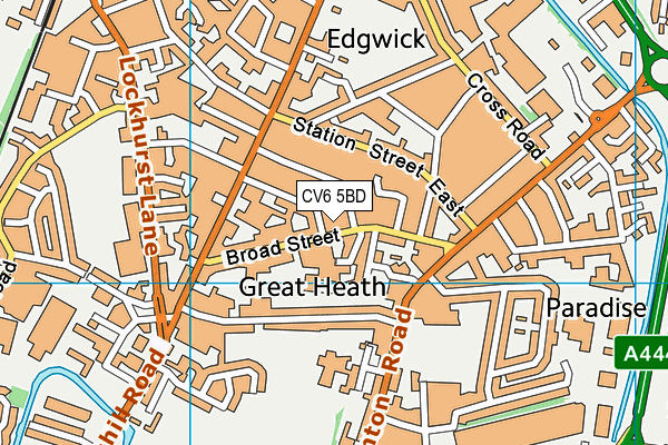 CV6 5BD map - OS VectorMap District (Ordnance Survey)