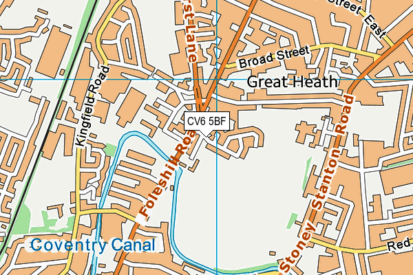 CV6 5BF map - OS VectorMap District (Ordnance Survey)