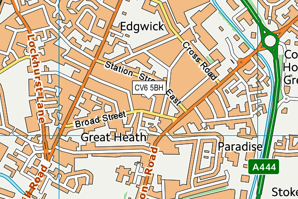 CV6 5BH map - OS VectorMap District (Ordnance Survey)