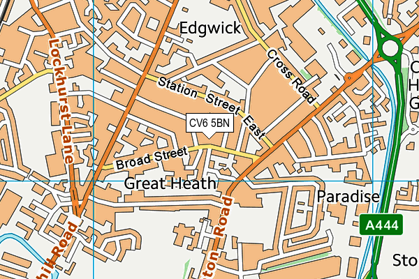 CV6 5BN map - OS VectorMap District (Ordnance Survey)