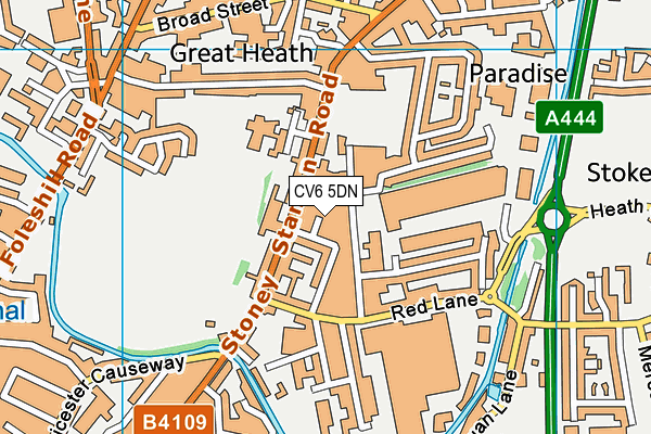 CV6 5DN map - OS VectorMap District (Ordnance Survey)