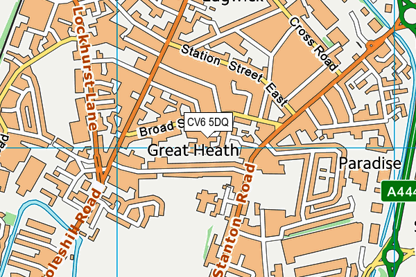 CV6 5DQ map - OS VectorMap District (Ordnance Survey)