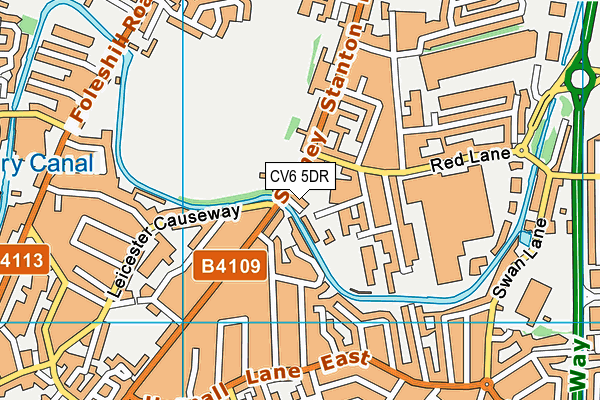 CV6 5DR map - OS VectorMap District (Ordnance Survey)