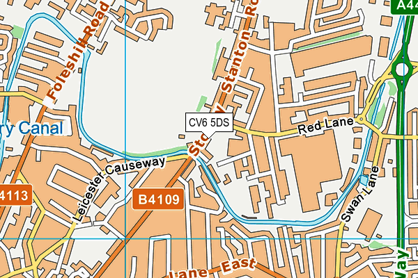 CV6 5DS map - OS VectorMap District (Ordnance Survey)