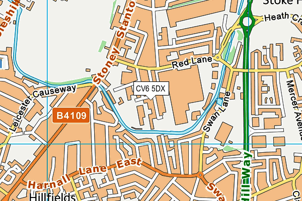 CV6 5DX map - OS VectorMap District (Ordnance Survey)