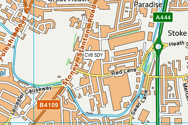 CV6 5DY map - OS VectorMap District (Ordnance Survey)