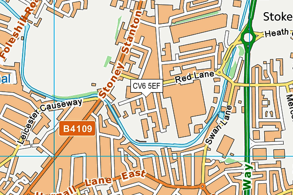 CV6 5EF map - OS VectorMap District (Ordnance Survey)