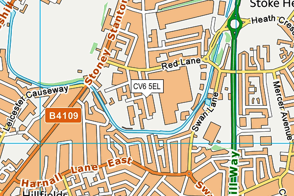 CV6 5EL map - OS VectorMap District (Ordnance Survey)