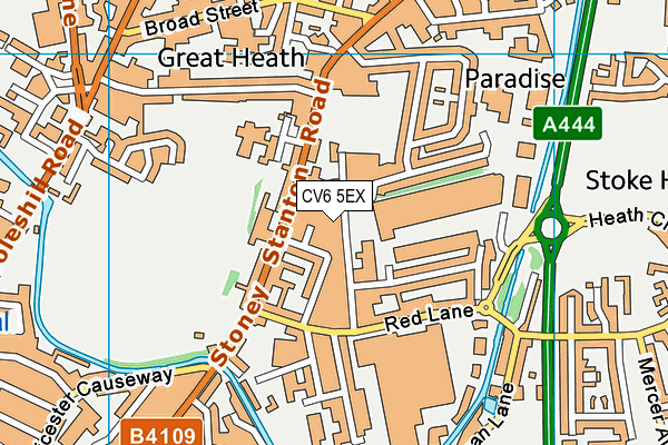 CV6 5EX map - OS VectorMap District (Ordnance Survey)