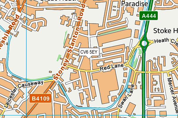 CV6 5EY map - OS VectorMap District (Ordnance Survey)