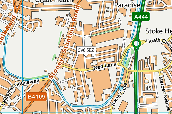 CV6 5EZ map - OS VectorMap District (Ordnance Survey)